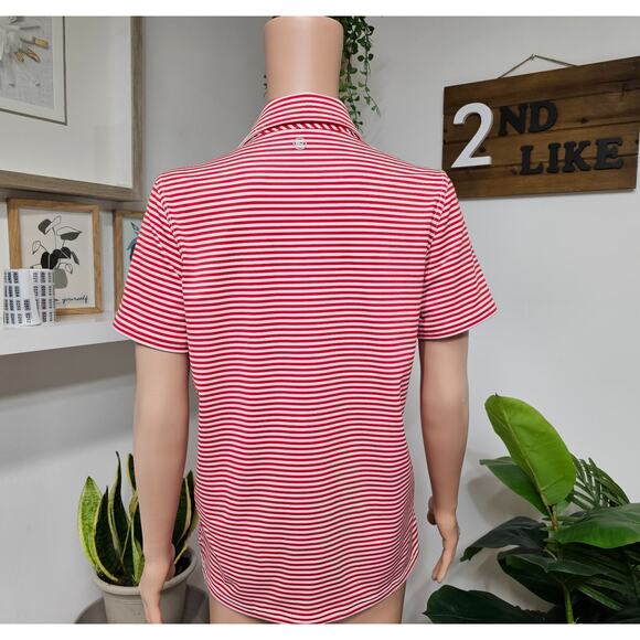 Vineyard vines red striped vine performance polo shirt women's size L - Picture 7 of 7